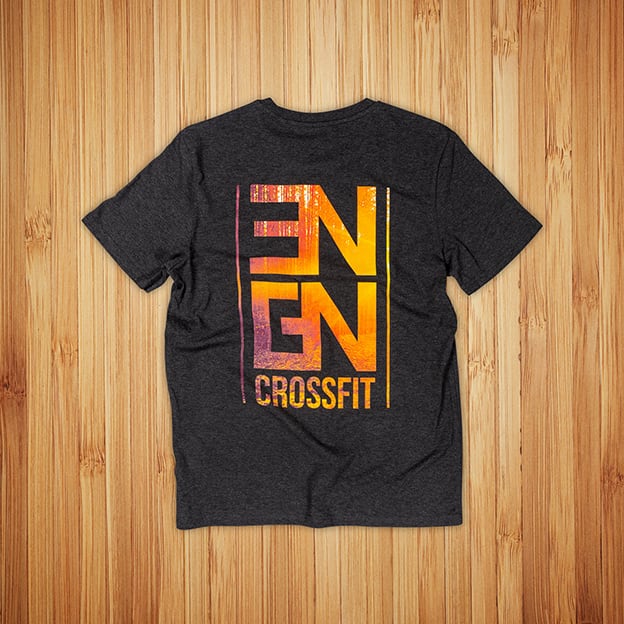North Engine Crossfit t-paitojen painatus