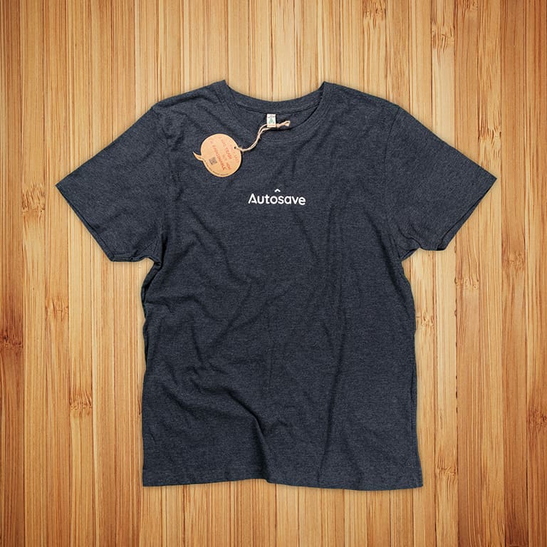 T-paitojen painatus Autosave, Kierrätysmateriaaleista valmistettu t-paita