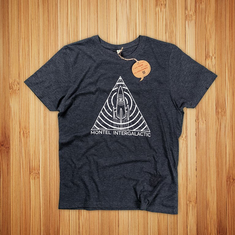 T-paitojen painatus Montel Intergalactic, Kierrätysmateriaaleista valmistettu t-paita