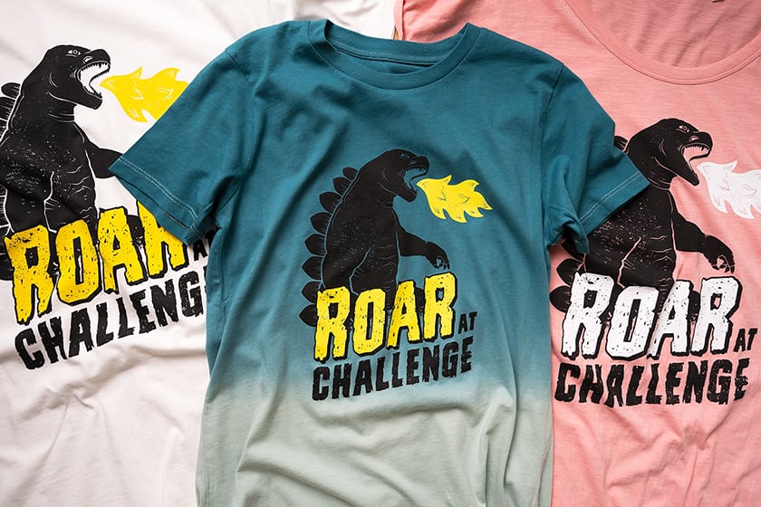 Erilaiset Roar At Challenge T-Paidat Seripainatuksella
